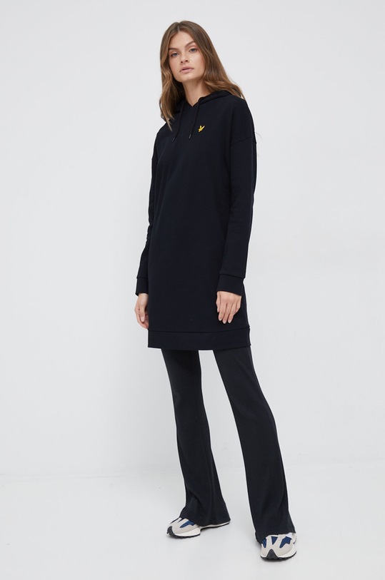 Памучна рокля Lyle & Scott памук черен DRW1700V.Z865