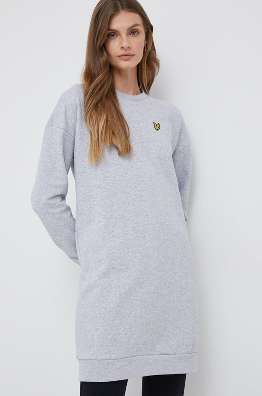 Lyle & Scott sukienka bawełniana bawełna szary DRW1603V.D24