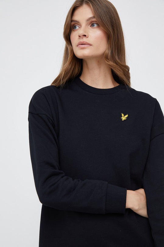 Памучна рокля Lyle & Scott памук черен DRW1603V.Z865