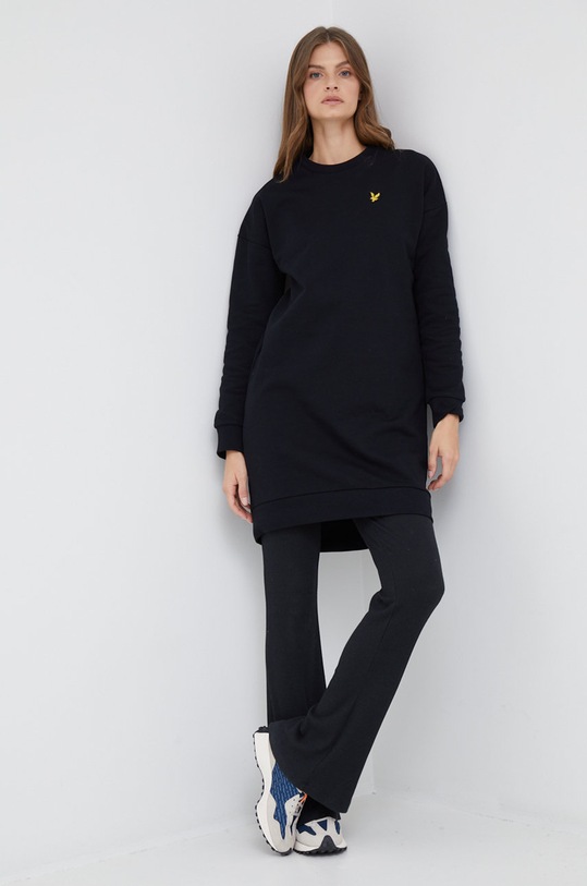 Памучна рокля Lyle & Scott DRW1603V.Z865 черен AW22