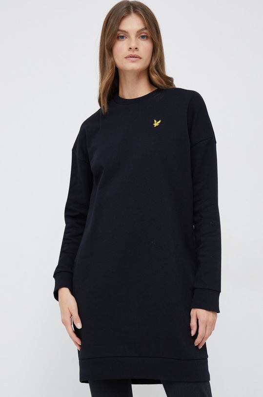 Памучна рокля Lyle & Scott черен DRW1603V.Z865