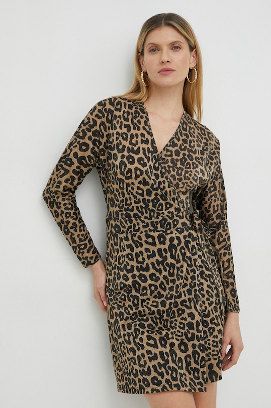 Liu Jo sukienka rozkloszowany brązowy WF2233.J4039