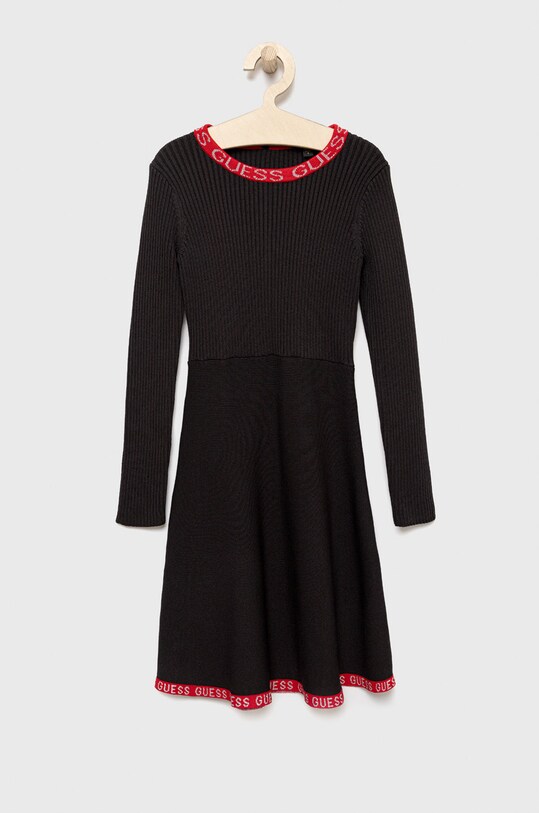 Otroška obleka Guess Pletenina črna J2BK02.Z3210