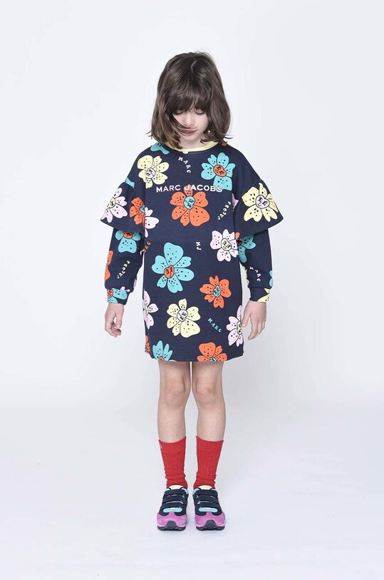 Marc Jacobs sukienka bawełniana dziecięca wzorzyste granatowy W12424.G.156