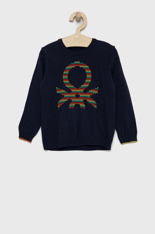 United Colors of Benetton pulover pentru copii din amestec de lana imprimeu bleumarin 1141H100H.P