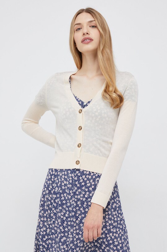 Шерстяной кардиган Calvin Klein тонкий бежевый K20K204449.9BYY
