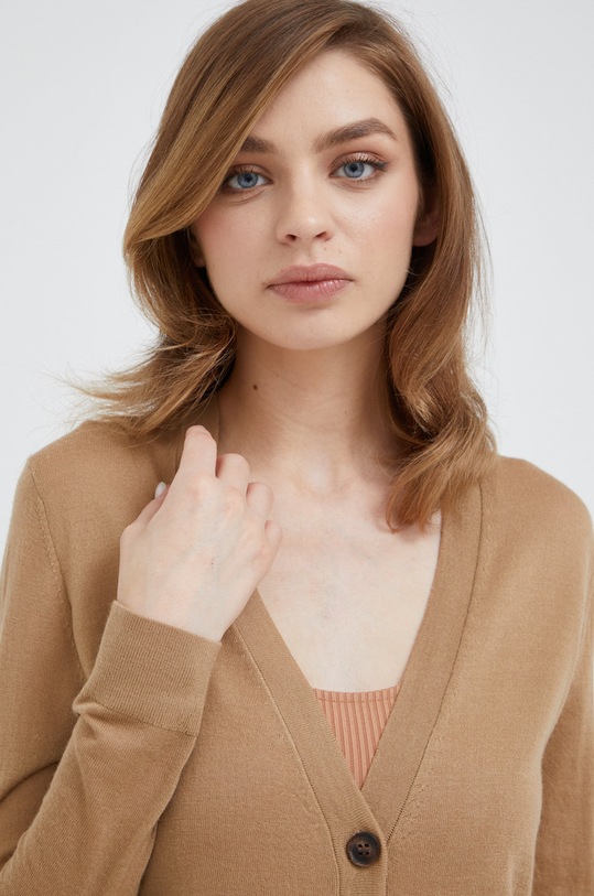 Calvin Klein kardigan wełniany brązowy K20K204449.9BYY
