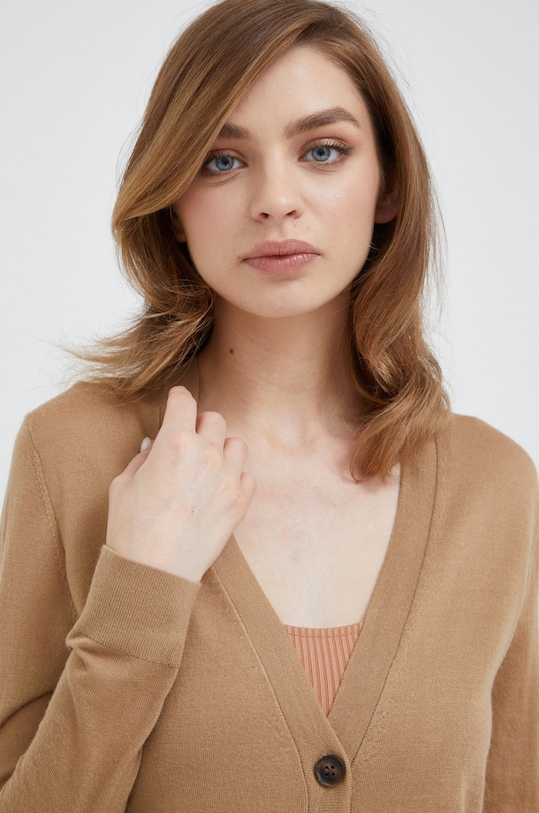 Calvin Klein kardigan wełniany brązowy K20K204449.9BYY