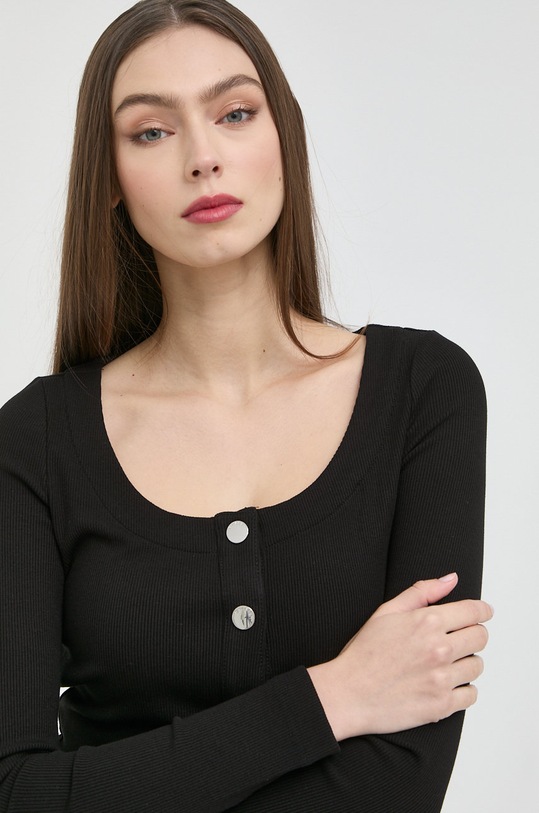 Guess bluzka z elastanem czarny W2YP10.K8RT2