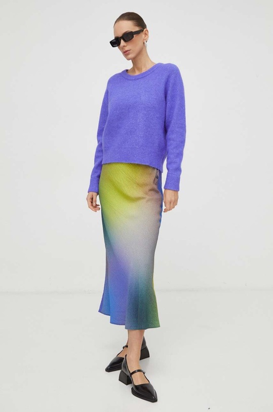 Samsoe Samsoe sweter wełniany NOR F00022152 fioletowy AW24