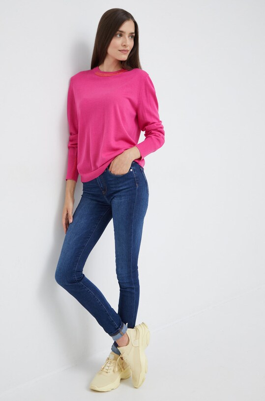 PS Paul Smith sweter wełniany W2R.156N.J30929 różowy AW22
