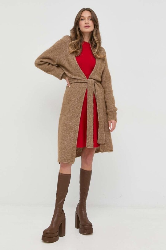 Marella kardigan wełniany 33460428200 brązowy AW22