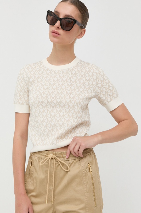 Svetr MICHAEL Michael Kors kulatý béžová MH1604L5KZ