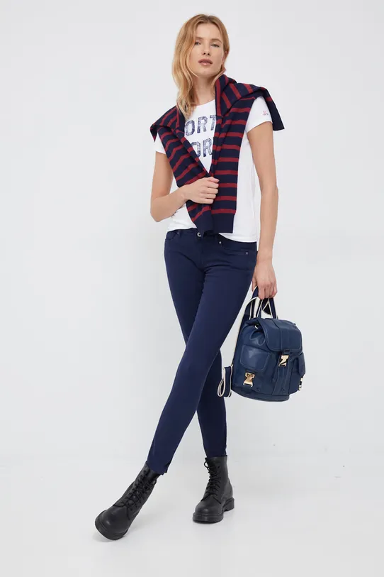 Pepe Jeans pulover din amestec de lana PL701904.594 bleumarin AW22