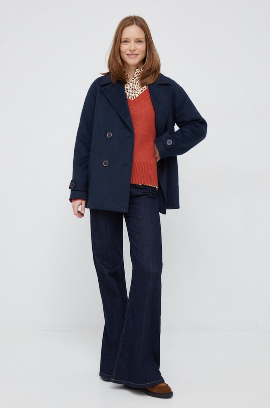 Odzież Pepe Jeans sweter z domieszką wełny PL701887.262 pomarańczowy