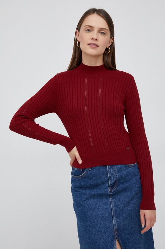 Pepe Jeans sweter bordowy PL701879.286