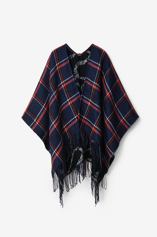 Desigual poncho dwustronne czarny 22WAIA06