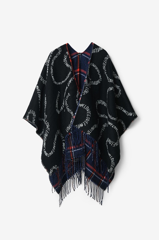 Desigual poncho reversibil 22WAIA06 negru