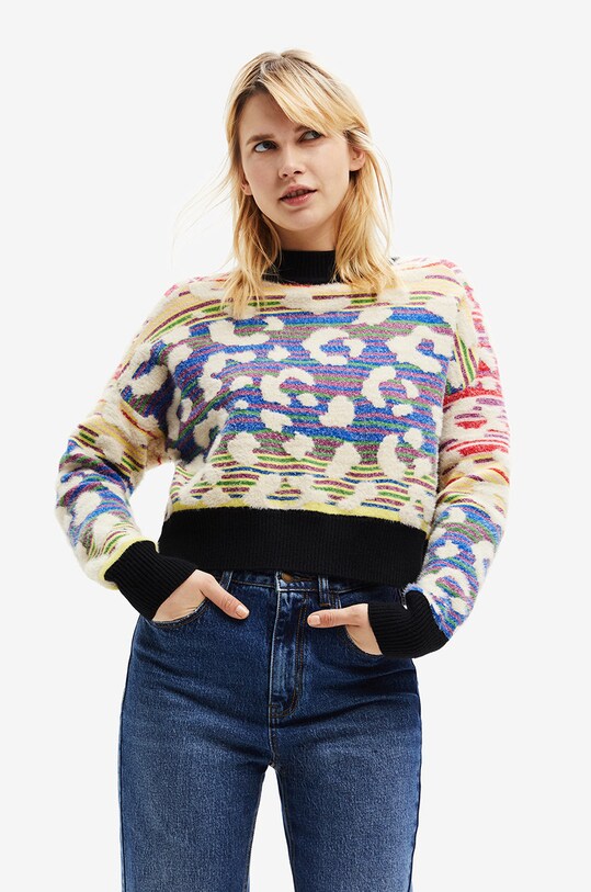 Desigual pulóver mintás többszínű 22WWJF85