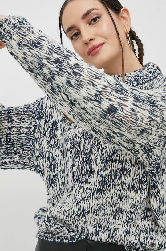 Noisy May sweter z domieszką wełny speckle 27021763.MoonlitOce granatowy