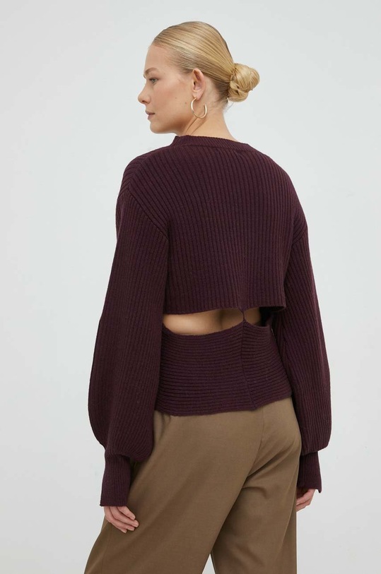 Odzież Bruuns Bazaar sweter z domieszką wełny Sedum Irina BBW3027 bordowy