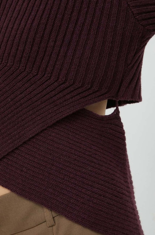 Bruuns Bazaar sweter z domieszką wełny Sedum Irina BBW3027 bordowy