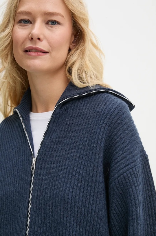 Samsoe Samsoe kardigan wełniany F22300067 granatowy