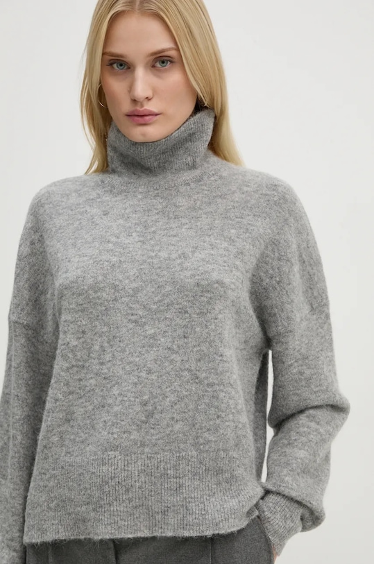 Samsoe Samsoe sweter wełniany NOLA Planet friendly szary F18322002