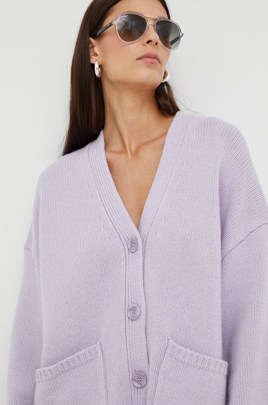 Samsoe Samsoe sweter wełna fioletowy F22300082