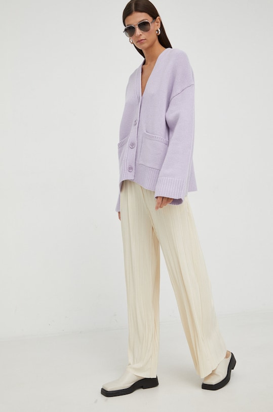 Samsoe Samsoe sweter F22300082 fioletowy AW22