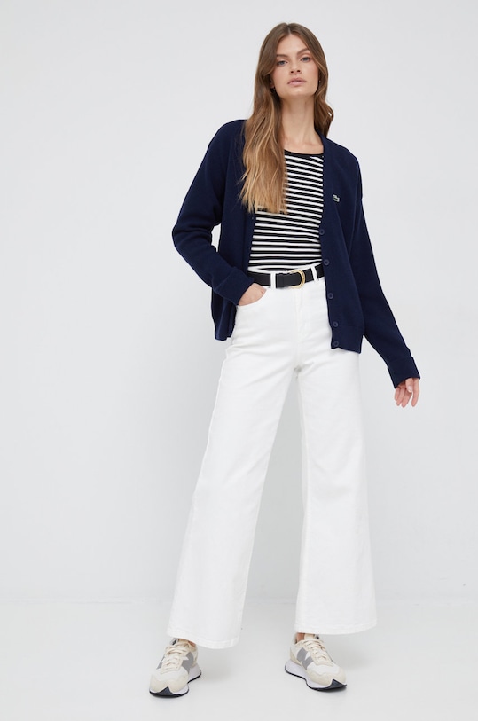 Lacoste cardigan in lana AF9545 blu navy AW22