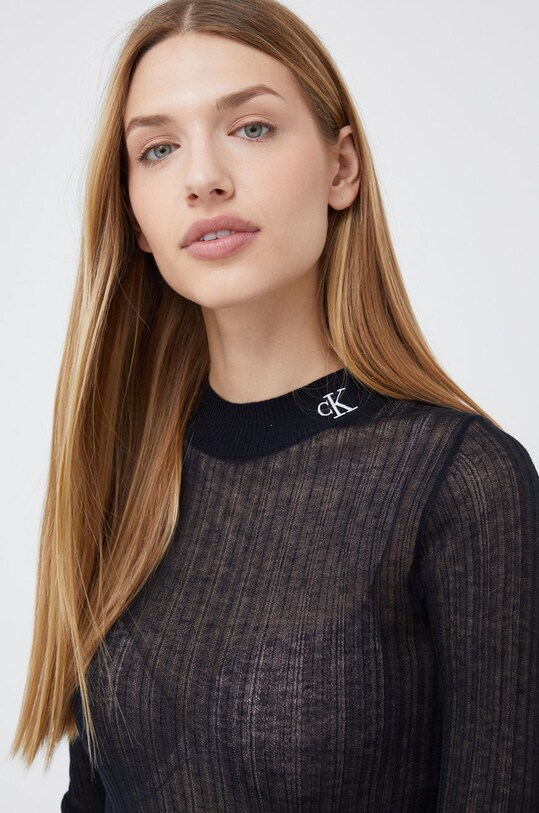 Majica z dolgimi rokavi Calvin Klein Jeans Drugo črna J20J220016.9BYY