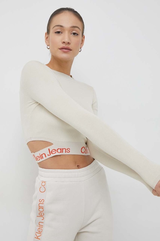 Calvin Klein Jeans sweter pozostałe beżowy J20J219787.9BYY