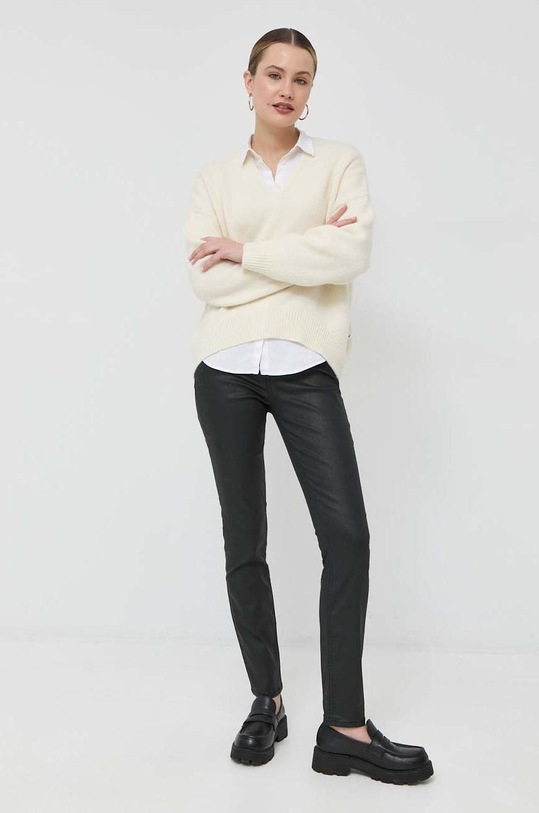 Vlnený sveter BOSS béžová 50478295