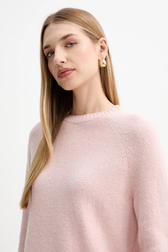 BOSS sweter z domieszką wełny różowy 50478315