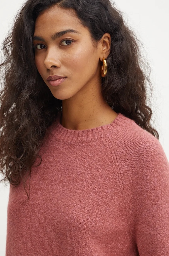 Pulover s dodatkom vune BOSS roza 50478315