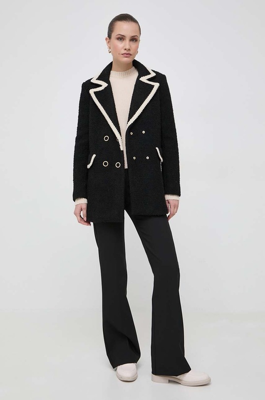 BOSS sweter z domieszką wełny 50478315 beżowy AW24