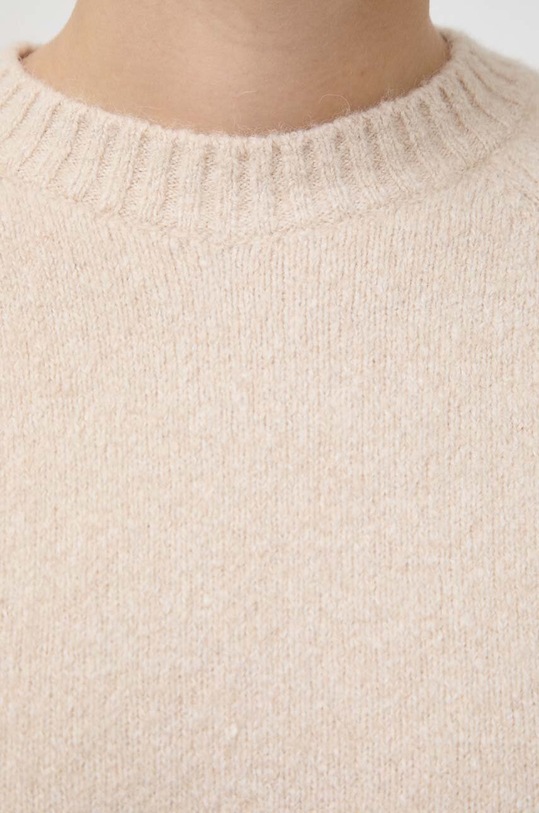 BOSS sweter z domieszką wełny 50478315 beżowy