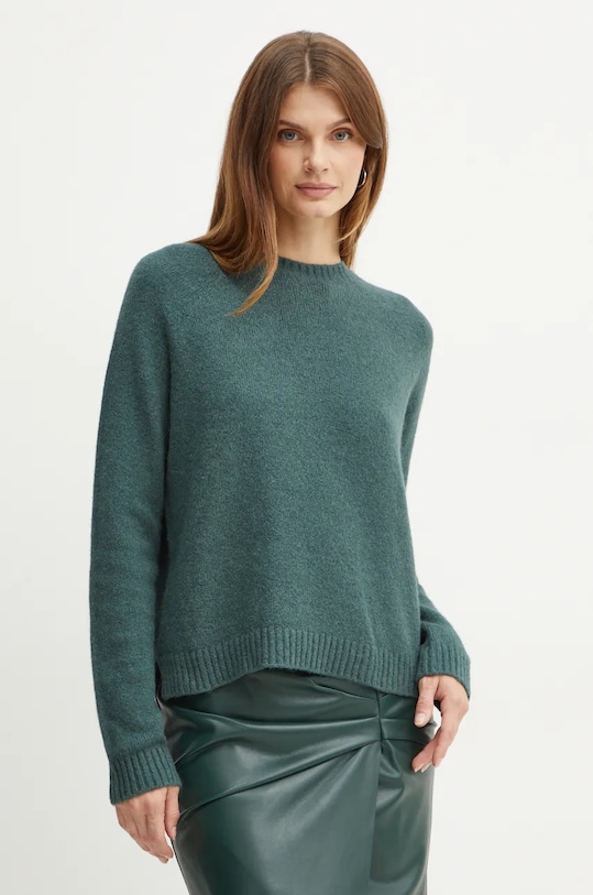 BOSS pulover din amestec de lână Febisan grosime medie verde 50478315