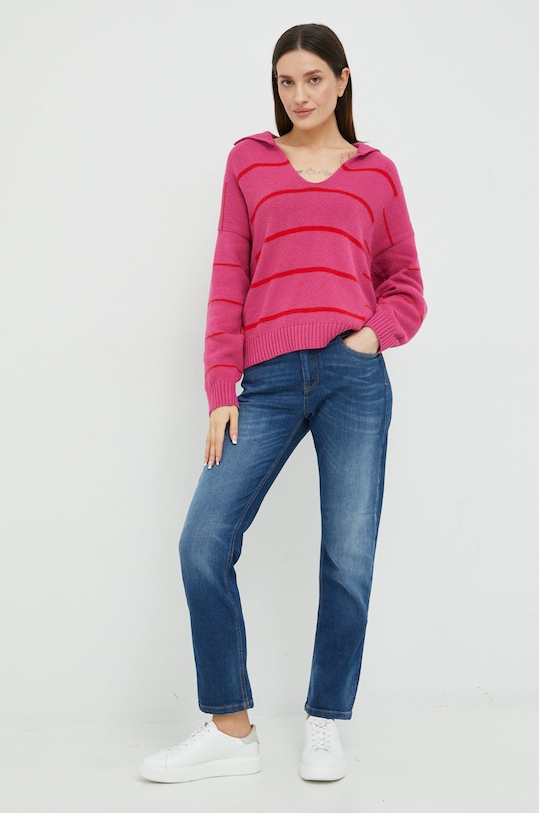 United Colors of Benetton sweter 1040E3006.9L5 różowy AW22