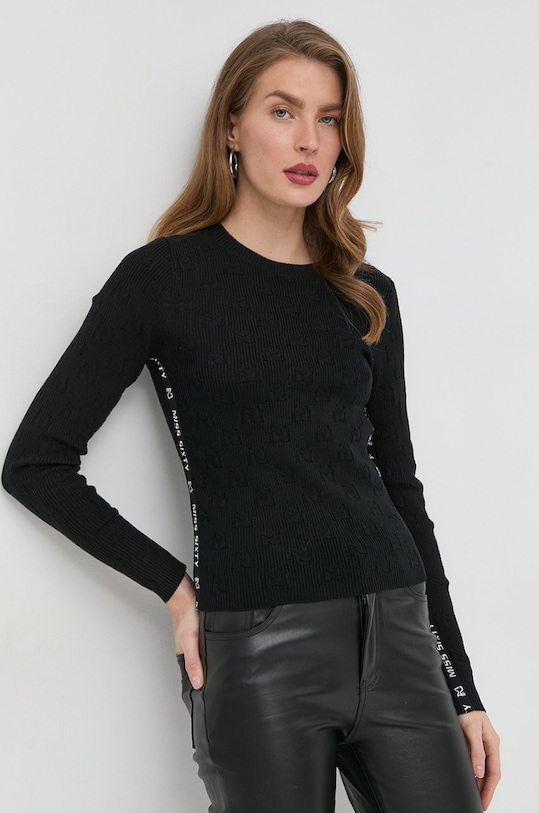 Miss Sixty sweter z domieszką wełny okrągły czarny 6W3RJ0070000