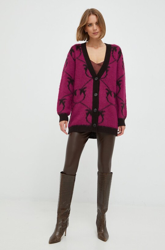 Pinko kardigan z domieszką wełny 1G17UX.A006 różowy AW22