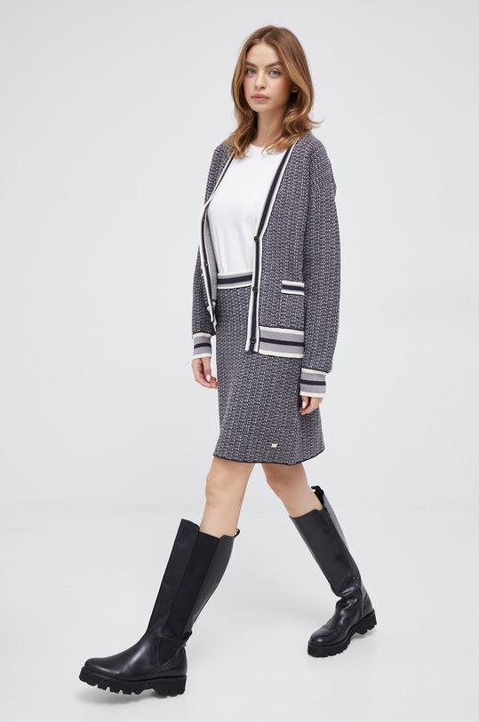 Joop! kardigan z domieszką wełny 30033439 szary AW22