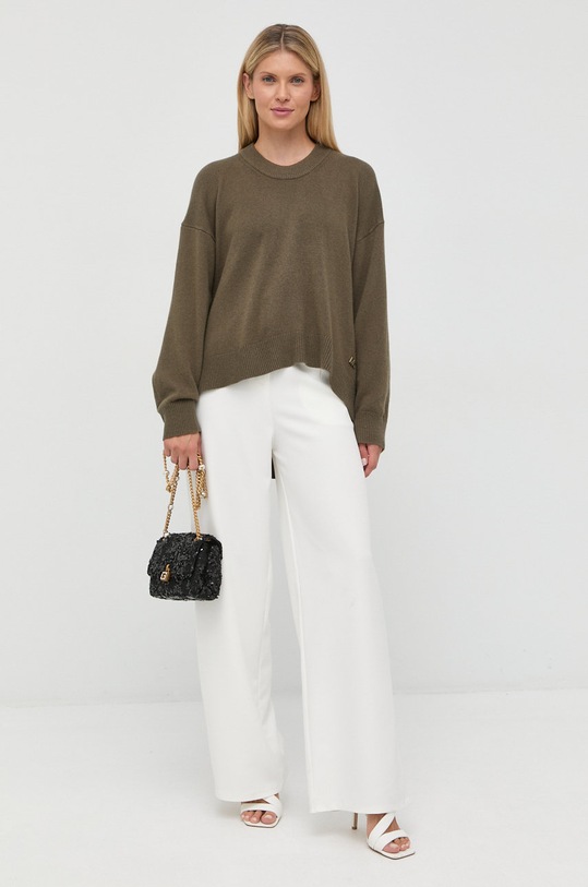 Vlněný svetr MICHAEL Michael Kors MF260EO6V1 zelená AW22