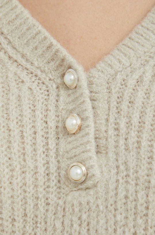 Morgan sweter z domieszką wełny MLOLA MLOLA.LIN beżowy