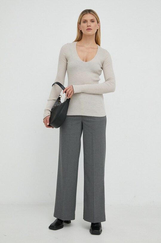 By Malene Birger sweter wełniany Rione Q70667010 beżowy AW22