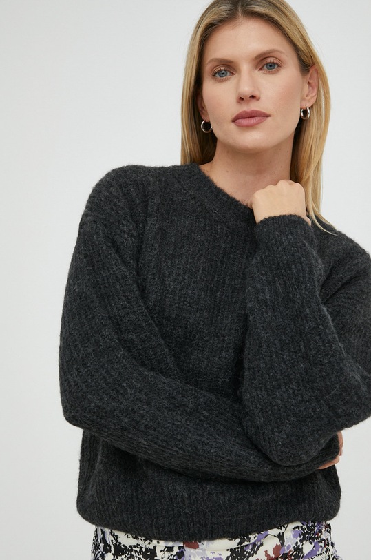 American Vintage sweter z domieszką wełny szary EAST1F8
