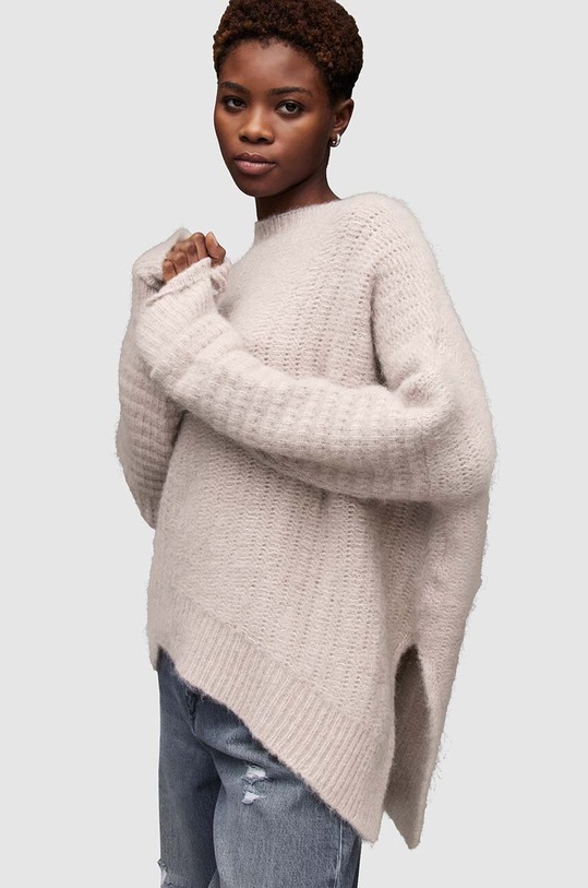 AllSaints sweter SELENA JUMPER okrągły czarny WK020V