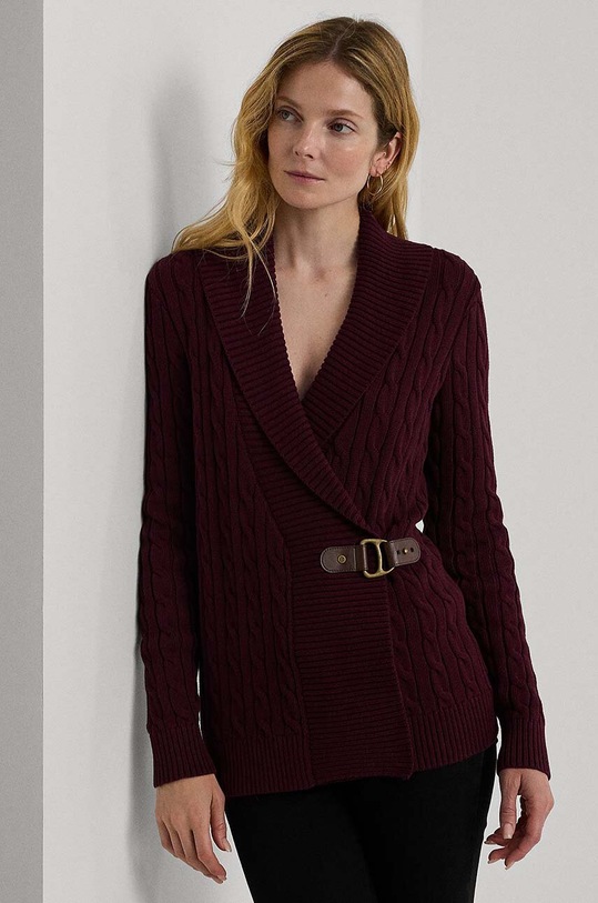 Хлопковый свитер Lauren Ralph Lauren хлопок бордо 200808258