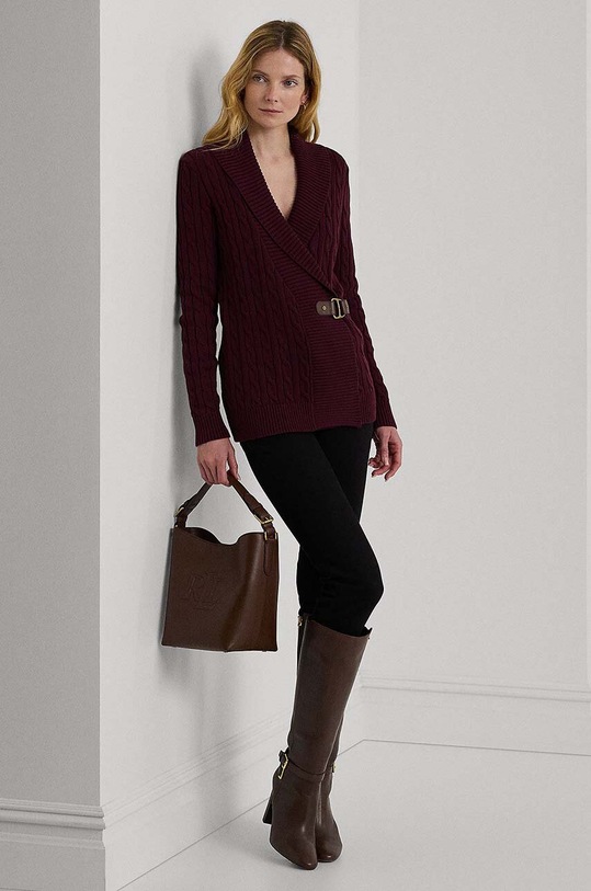 Одежда Хлопковый свитер Lauren Ralph Lauren 200808258 бордо